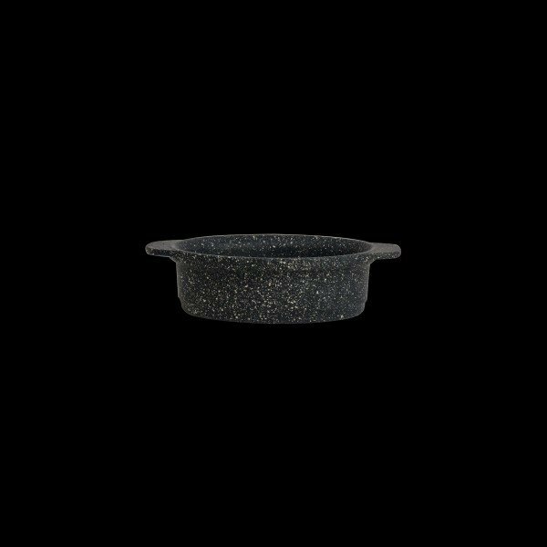 Minitopf oval mit Griffen BLACK GRANIT, 17,8x12x4,5 cm, 43,6 cl