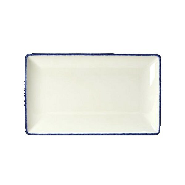 Steelite Platte Rechteckig 27 x 16,8 cm Blue Dapple Weiß