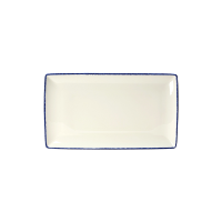 Steelite Platte Rechteckig 33 x 19 cm Blue Dapple Weiß